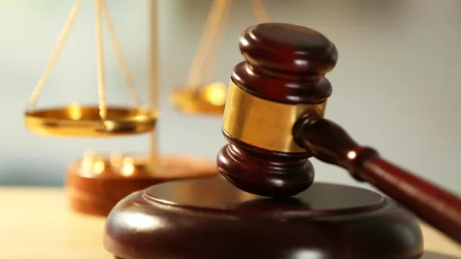 gavel and books